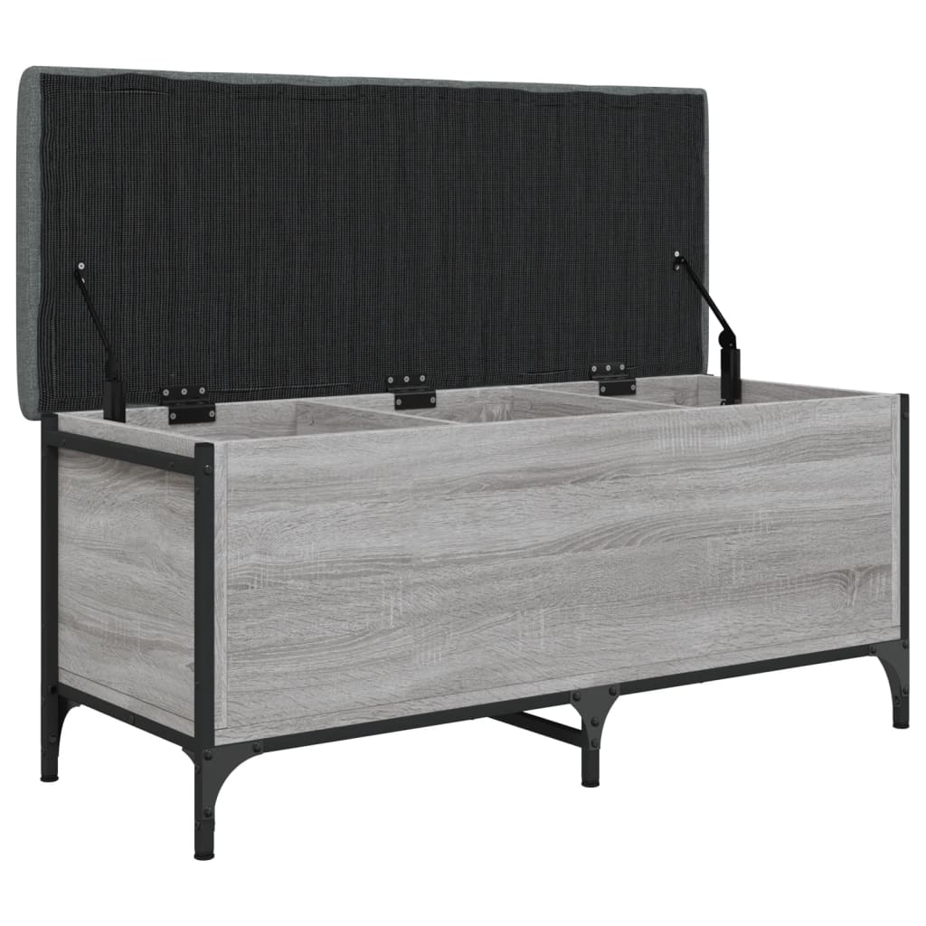 Panca Portaoggetti Grigio Sonoma 102x42x45 cm Legno Multistrato - homemem39