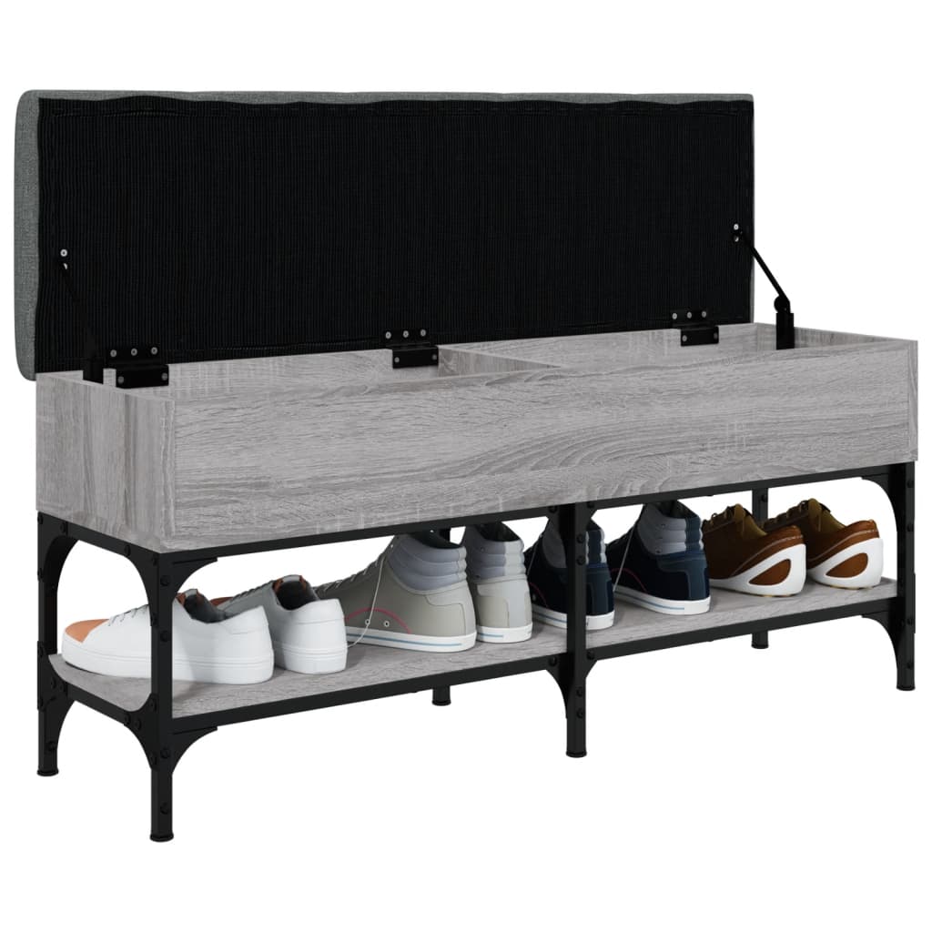 Panca Porta Scarpe Grigio Sonoma 102x32x45 cm Legno Multistrato - homemem39