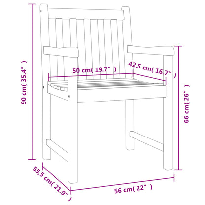 Sedie da Giardino 4 pz 56x55,5x90 cm Legno Massello di Acacia - homemem39