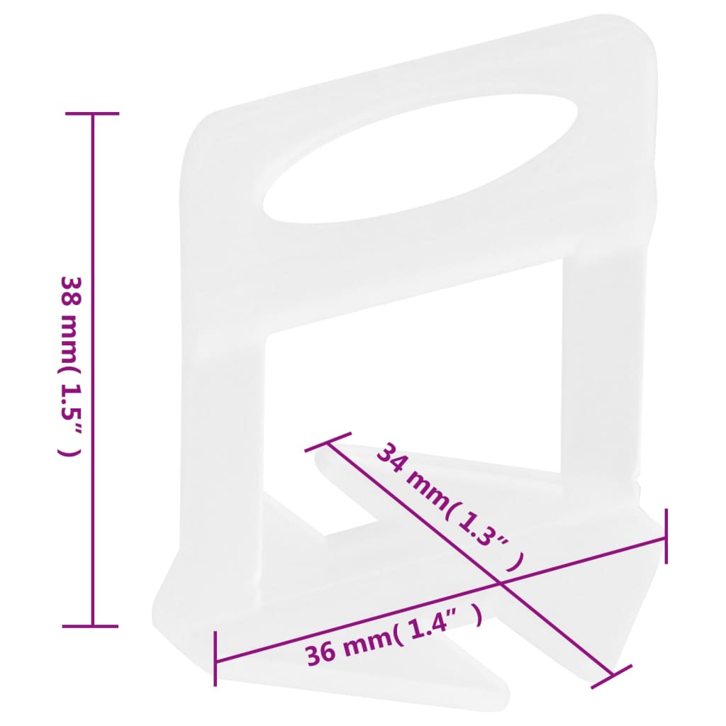 Sistema di Livellamento per Piastrelle 500 Cunei 2500 Clip 2 mm - homemem39