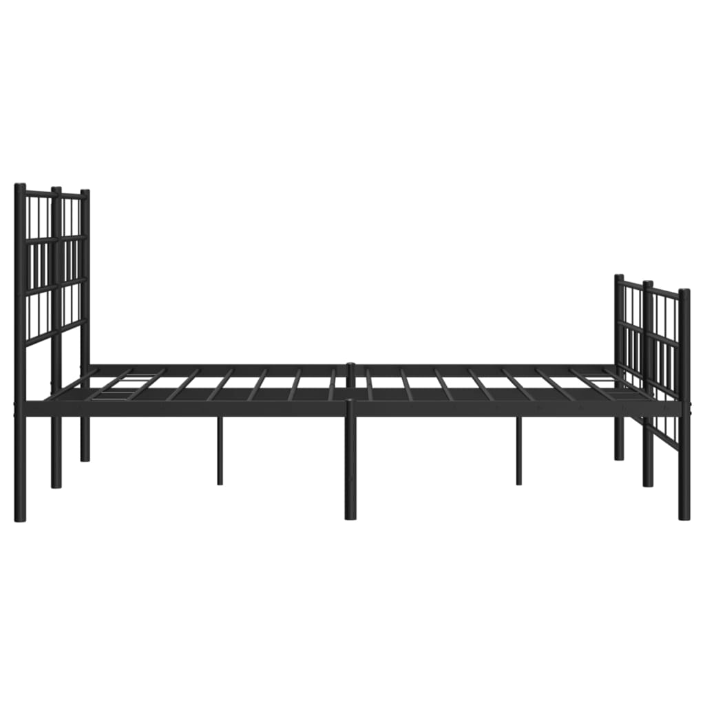 Giroletto con Testiera e Pediera Metallo Nero 140x190 cm - homemem39