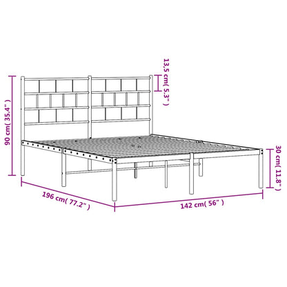 Giroletto con Testiera Metallo Bianco 135x190 cm - homemem39