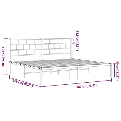 Giroletto con Testiera Metallo Bianco 183x213 cm - homemem39