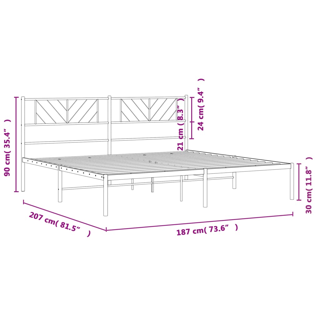 Giroletto con Testiera Metallo Bianco 180x200 cm - homemem39