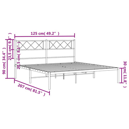 Giroletto con Testiera in Metallo Nero 120x200 cm - homemem39