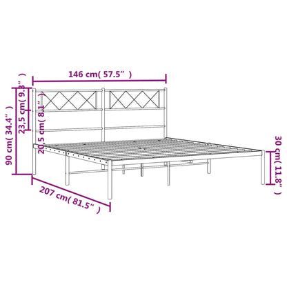 Giroletto con Testiera in Metallo Nero 140x200 cm - homemem39