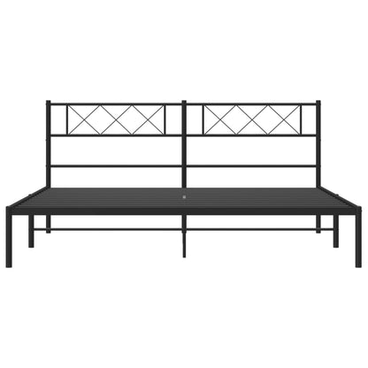 Giroletto con Testiera in Metallo Nero 183x213 cm - homemem39