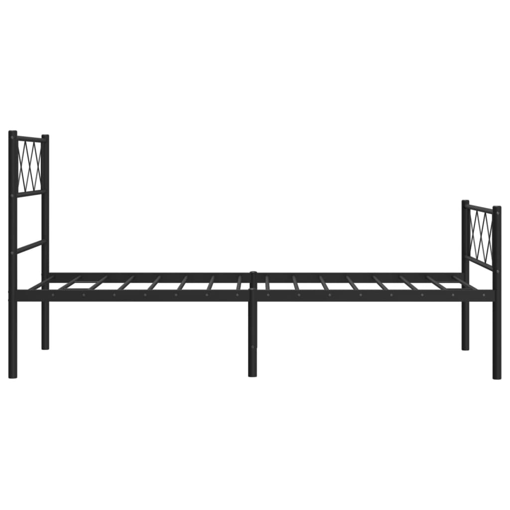 Giroletto con Testiera e Pediera Metallo Nero 107x203 cm - homemem39