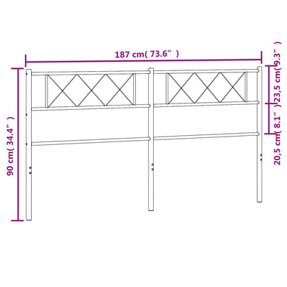 Testiera in Metallo Nero 180 cm - homemem39