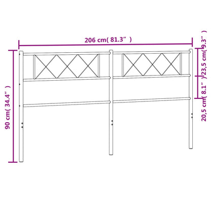 Testiera in Metallo Nero 200 cm - homemem39