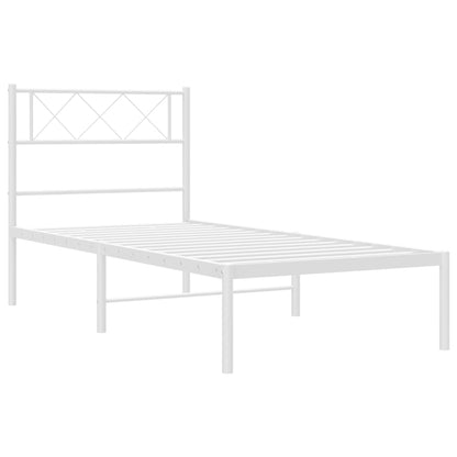 Giroletto con Testiera Metallo Bianco 107x203 cm - homemem39