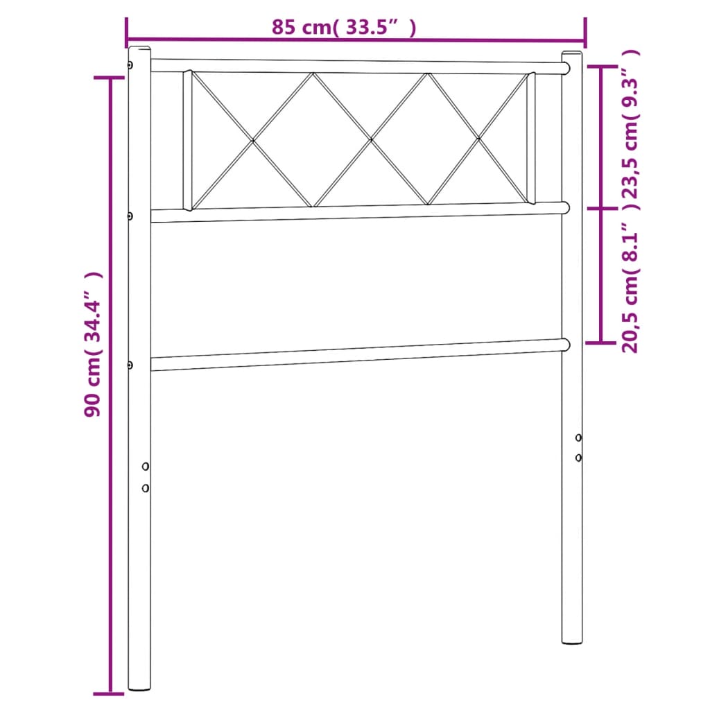 Testiera in Metallo Bianco 80 cm - homemem39