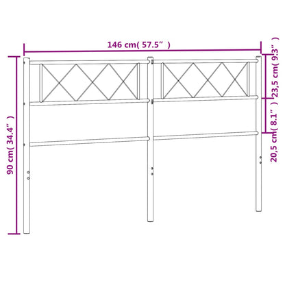 Testiera in Metallo Bianco 140 cm - homemem39