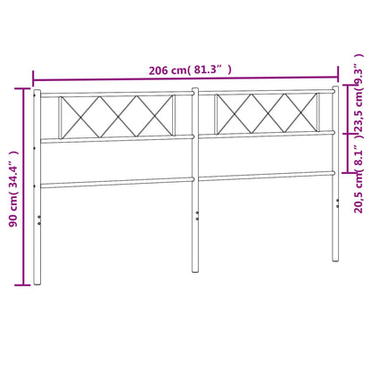 Testiera in Metallo Bianco 200 cm - homemem39