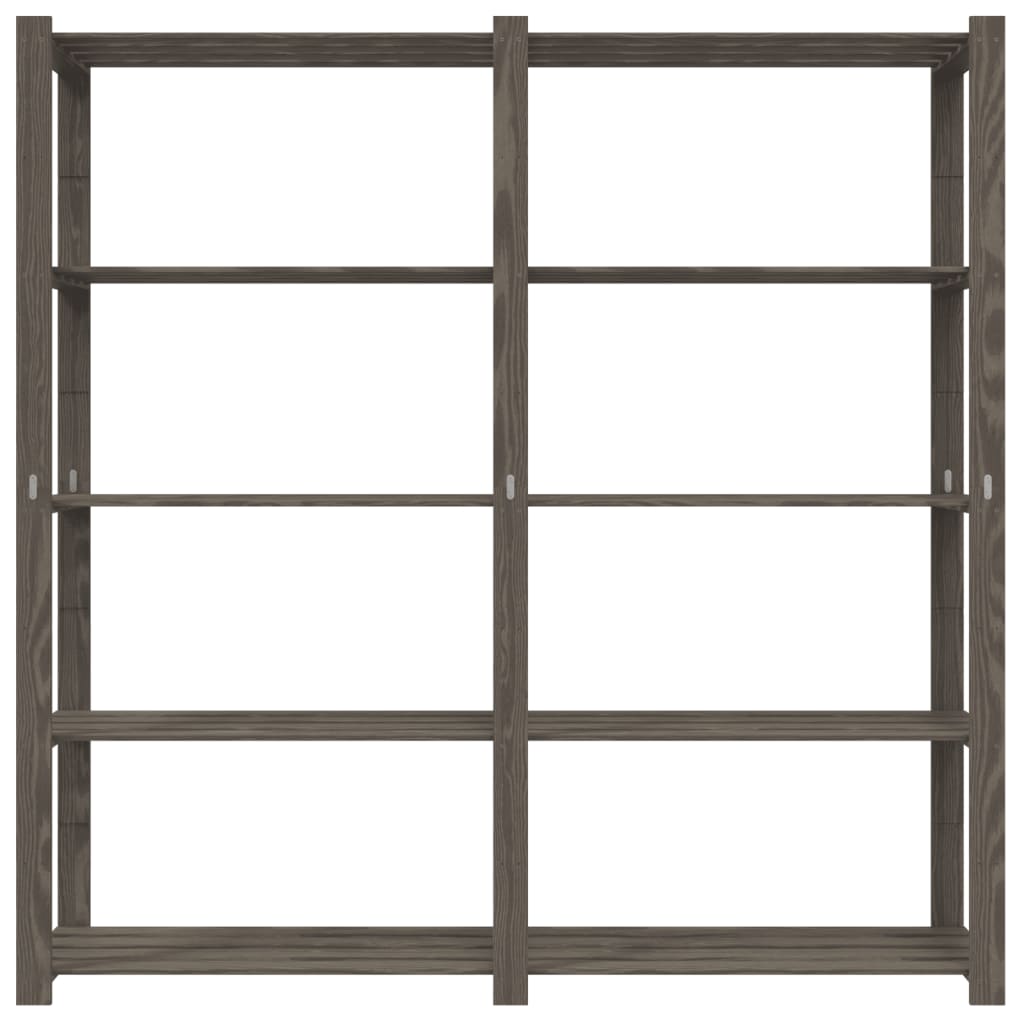 Scaffale a 5 Livelli Grigio 170x38x170 cm in Legno di Pino - homemem39