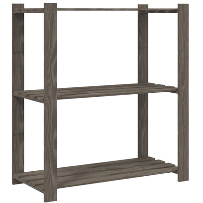 Scaffale a 3 Livelli Grigio 80x38x90 cm in Legno di Pino - homemem39