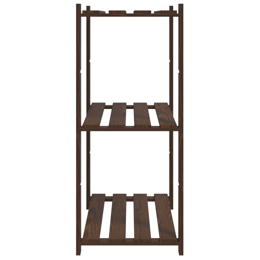 Scaffale a 3 Livelli Marrone 80x38x90 cm in Legno di Pino - homemem39