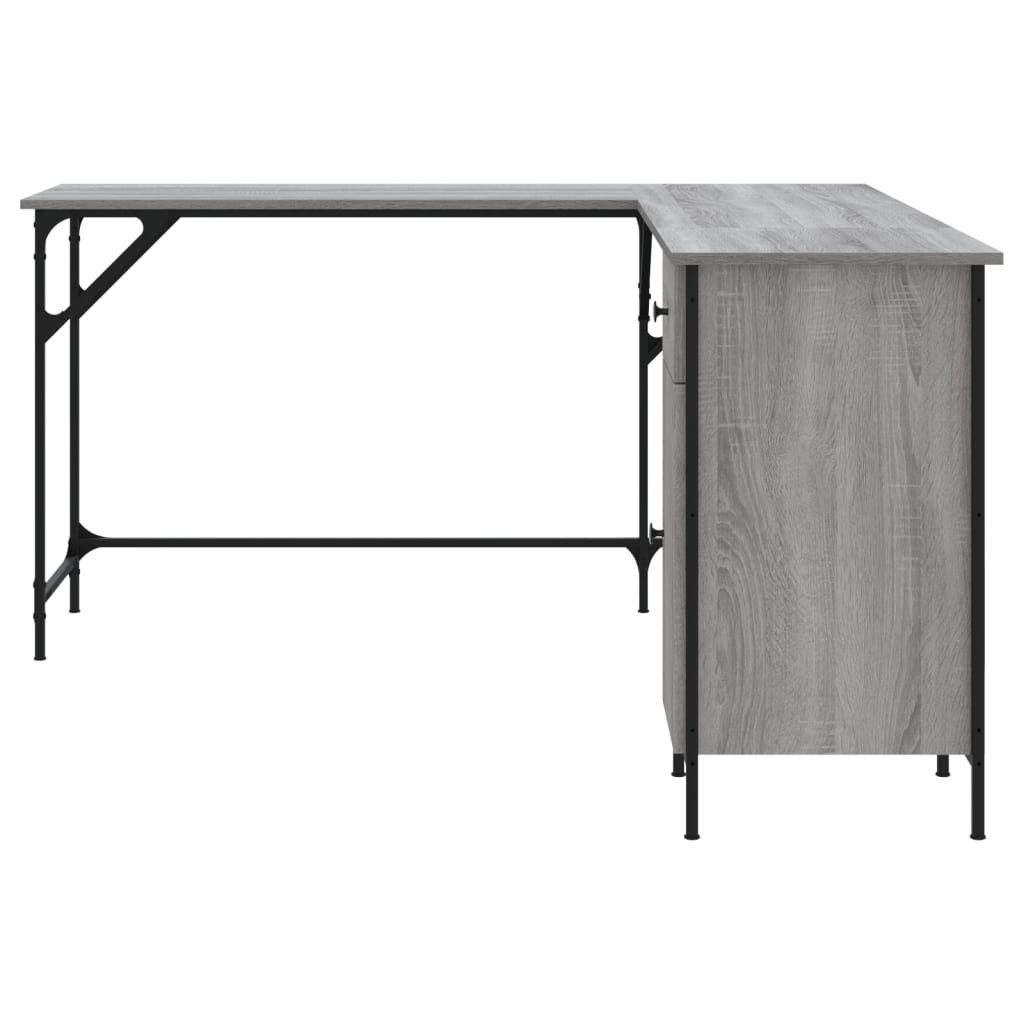 Scrivania Grigio Sonoma 141x141x75 cm in Legno Multistrato - homemem39