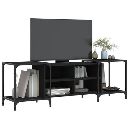 Mobile Porta TV Nero 153x37x50 cm in Legno Multistrato - homemem39