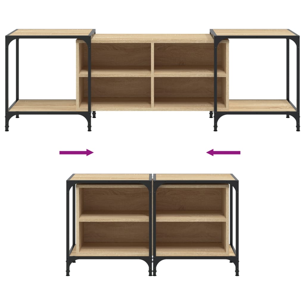 Mobile Porta TV Rovere Sonoma 155x37x50 cm in Legno Multistrato - homemem39