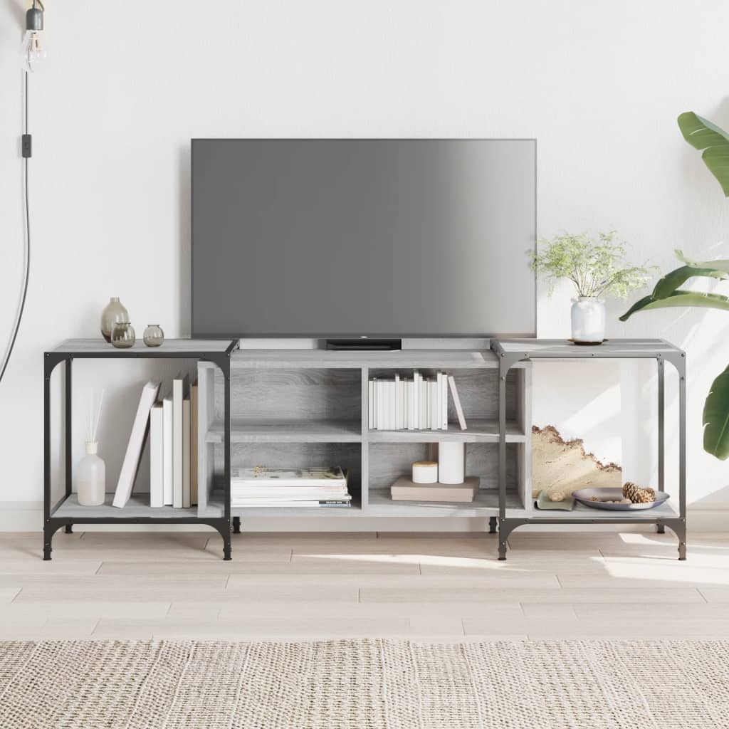 Mobile Porta TV Grigio Sonoma 153x37x50 cm in Legno Multistrato - homemem39