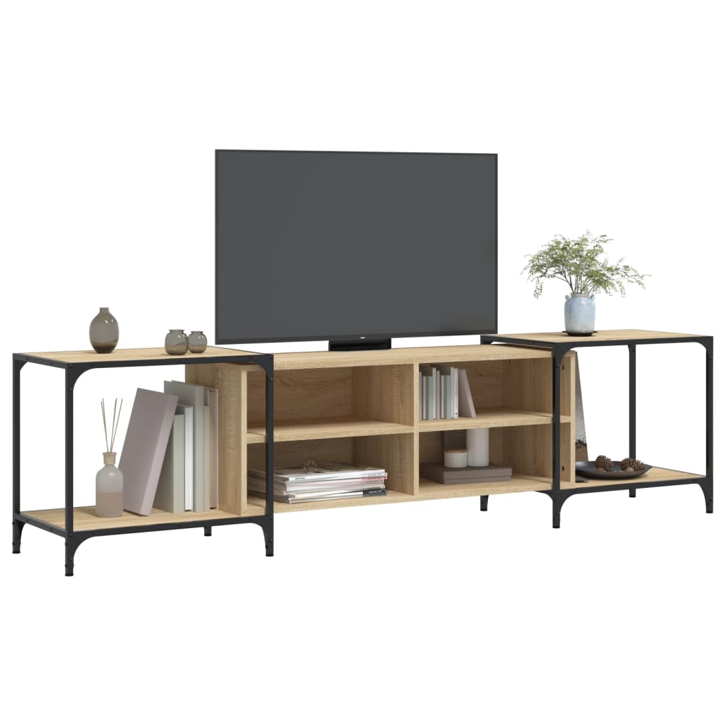 Mobile Porta TV Rovere Sonoma 203x37x50 cm in Legno Multistrato - homemem39