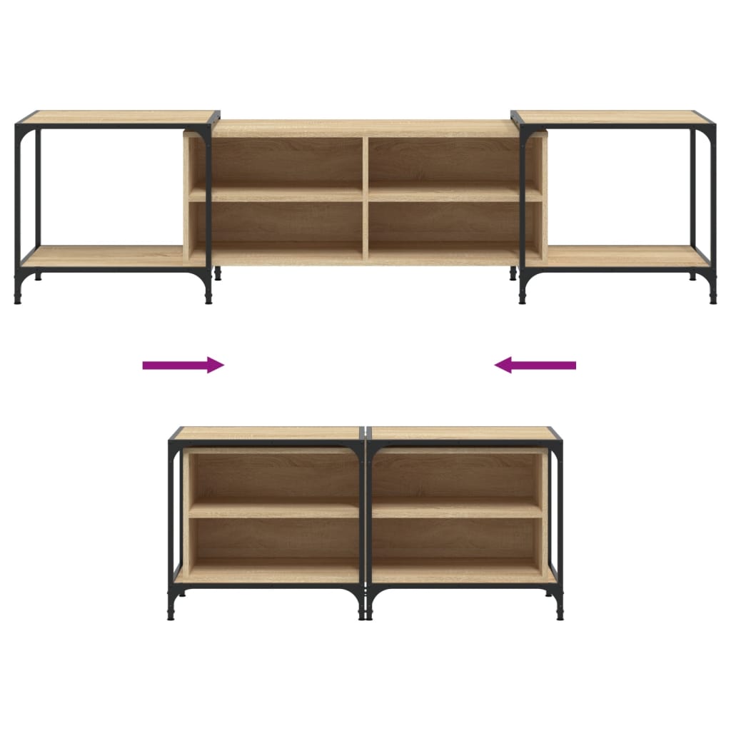 Mobile Porta TV Rovere Sonoma 203x37x50 cm in Legno Multistrato - homemem39