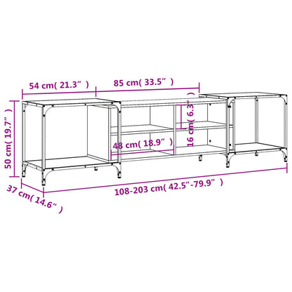 Mobile Porta TV Rovere Sonoma 203x37x50 cm in Legno Multistrato - homemem39