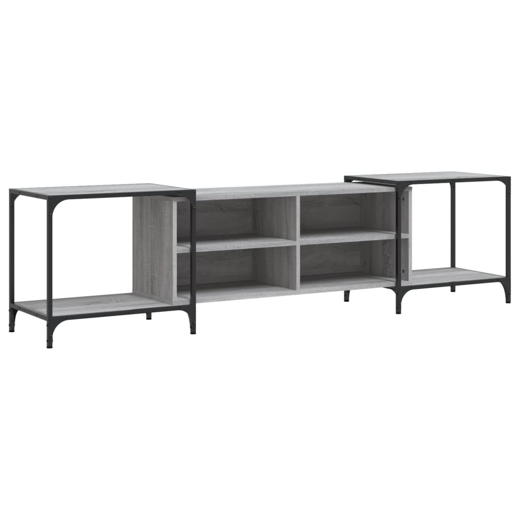 Mobile Porta TV Grigio Sonoma 203x37x50 cm in Legno Multistrato - homemem39