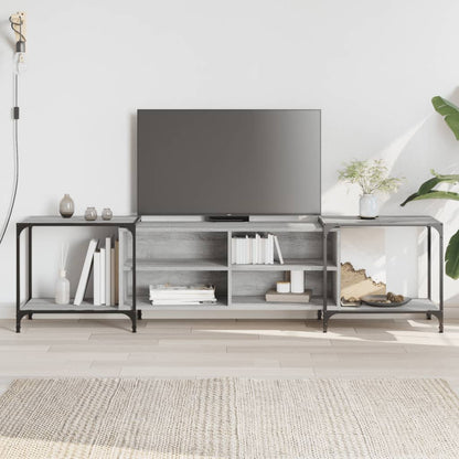 Mobile Porta TV Grigio Sonoma 203x37x50 cm in Legno Multistrato - homemem39