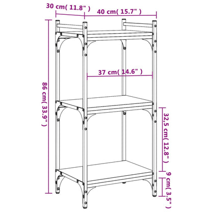 Libreria a 3 Ripiani Grigio Sonoma 40x30x86cm Legno Multistrato - homemem39