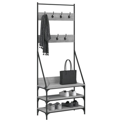 Appendiabiti con Porta Scarpe Grigio Sonoma 72x34x184 cm - homemem39