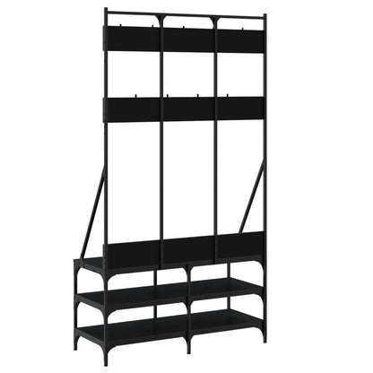 Appendiabiti con Porta Scarpe Nero 100x40x184 cm - homemem39