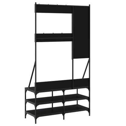 Appendiabiti con Porta Scarpe Nero 100x40x184 cm - homemem39