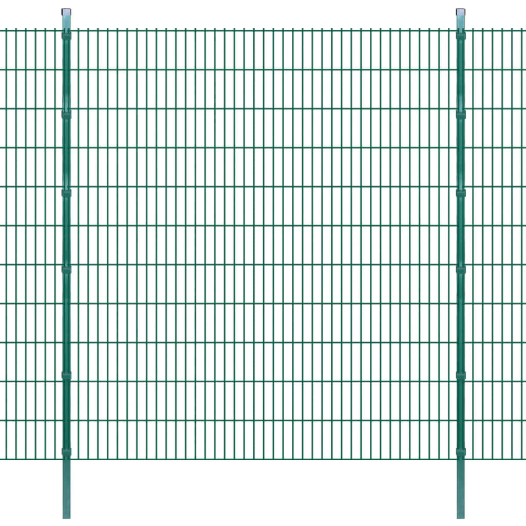 Pali per Recinzione 20 pz Verde 280 cm in Acciaio Zincato - homemem39