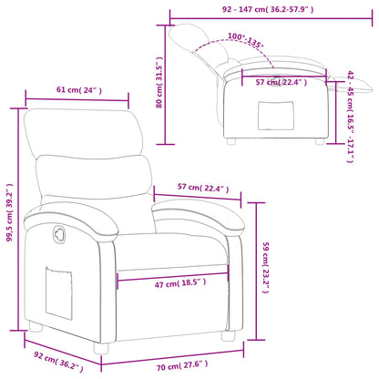 Poltrona Reclinabile in Tessuto Grigio Scuro - homemem39