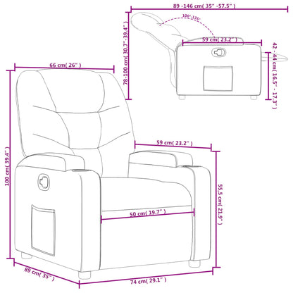 Poltrona Reclinabile Crema in Similpelle - homemem39