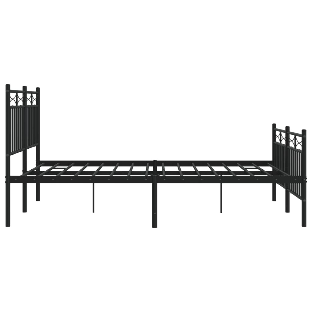 Giroletto con Testiera e Pediera Metallo Nero 135x190 cm - homemem39