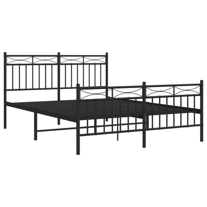 Giroletto con Testiera e Pediera Metallo Nero 140x190 cm - homemem39