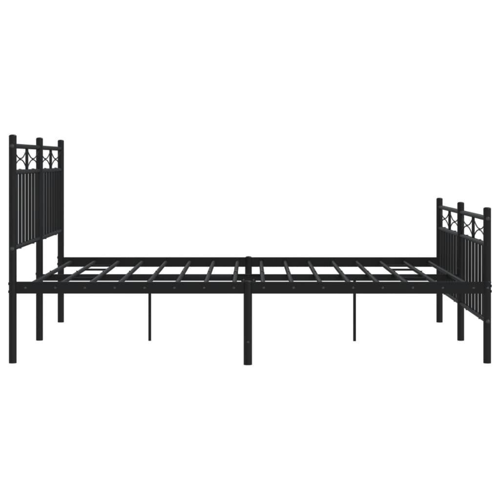 Giroletto con Testiera e Pediera Metallo Nero 140x190 cm - homemem39