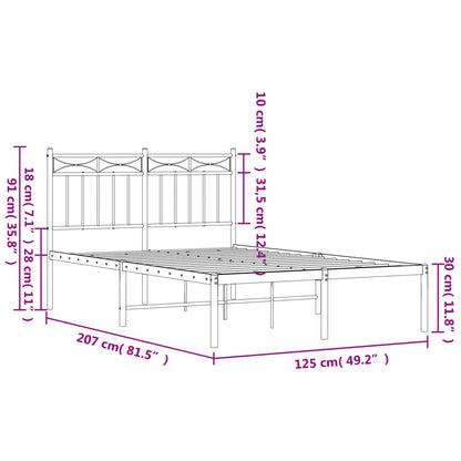 Giroletto con Testiera in Metallo Bianco 120x200 cm - homemem39