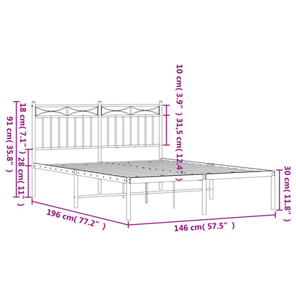 Giroletto con Testiera Metallo Bianco 140x190 cm - homemem39