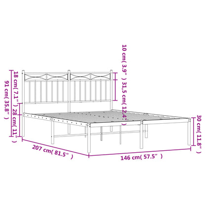 Giroletto con Testiera Metallo Bianco 140x200 cm - homemem39