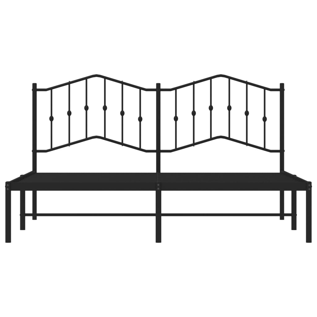 Giroletto con Testiera in Metallo Nero 183x213 cm - homemem39