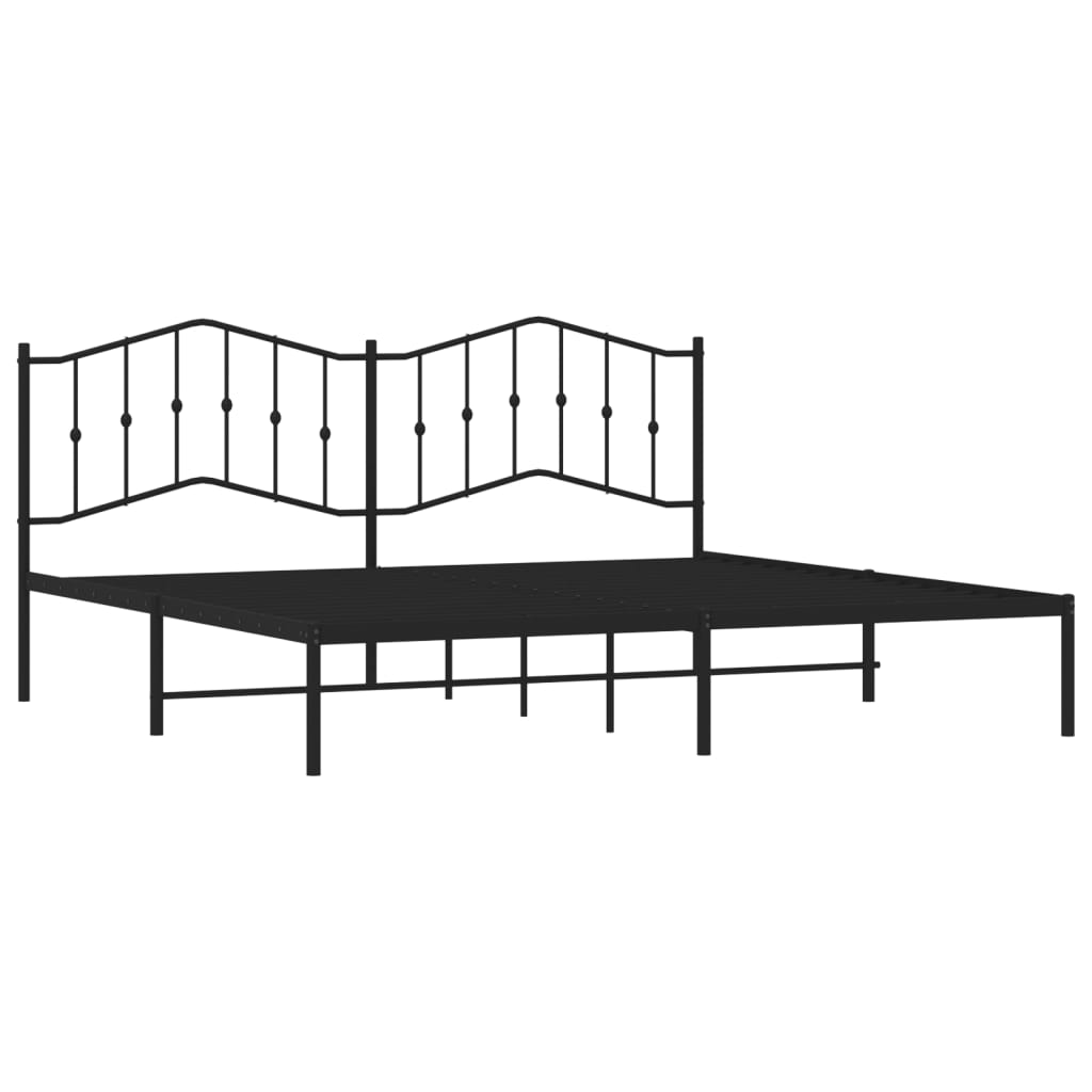 Giroletto con Testiera in Metallo Nero 193x203 cm - homemem39