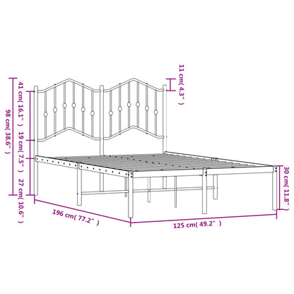 Giroletto con Testiera Metallo Bianco 120x190 cm - homemem39