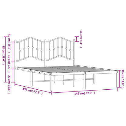 Giroletto con Testiera Metallo Bianco 140x190 cm - homemem39