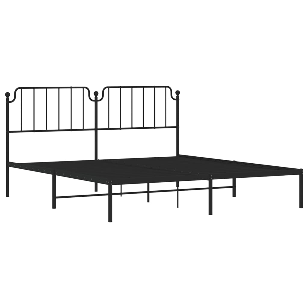 Giroletto con Testiera in Metallo Nero 183x213 cm - homemem39