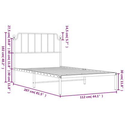 Giroletto con Testiera Metallo Bianco 107x203 cm - homemem39