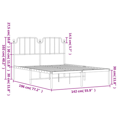 Giroletto con Testiera Metallo Bianco 135x190 cm - homemem39